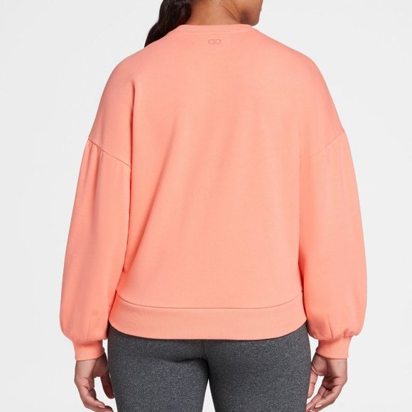 Calia Drop Shoulder Sweatshirt Women's French Terry Pullover Warm Guava WAX12179 - Picture 9 of 10